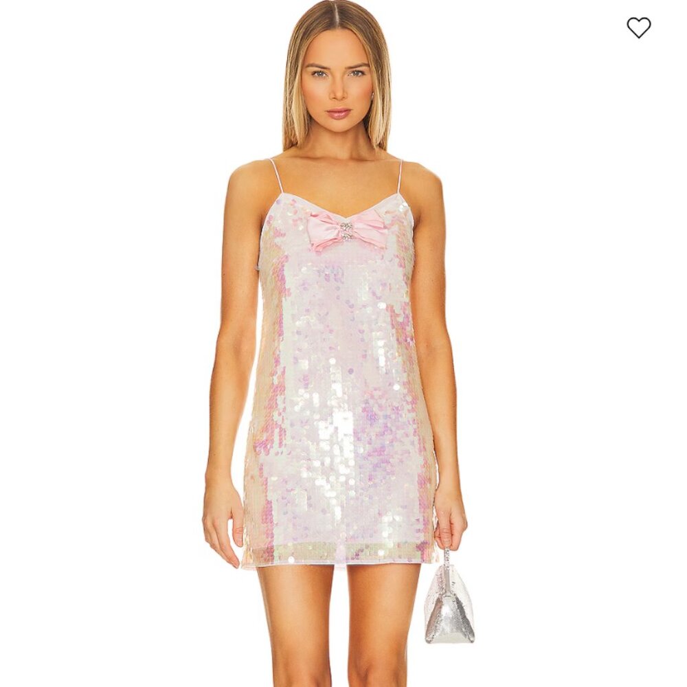 LoveShackFancy Pink Sequin Mini Dress